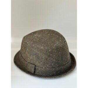 VTG Lids Tweed Bucket Fedora Hat S/M Brown Speckled Wool Blend Classic Style